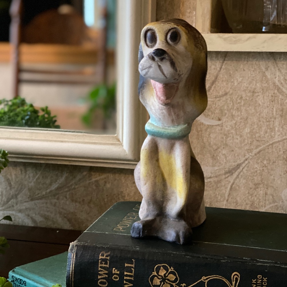 Rare Vintage 1930’s Chalkware Dog